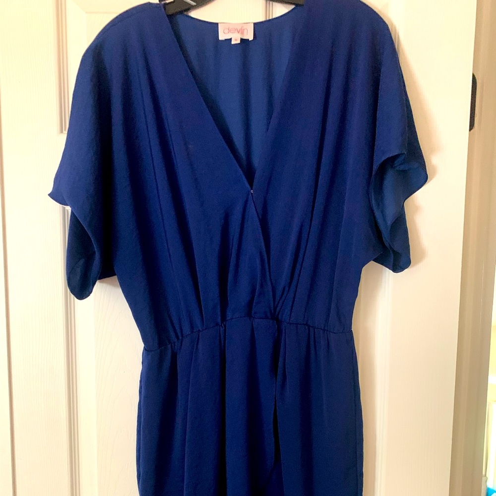 Wrap Dress, Royal blue, empire waist (M), 100% polyester